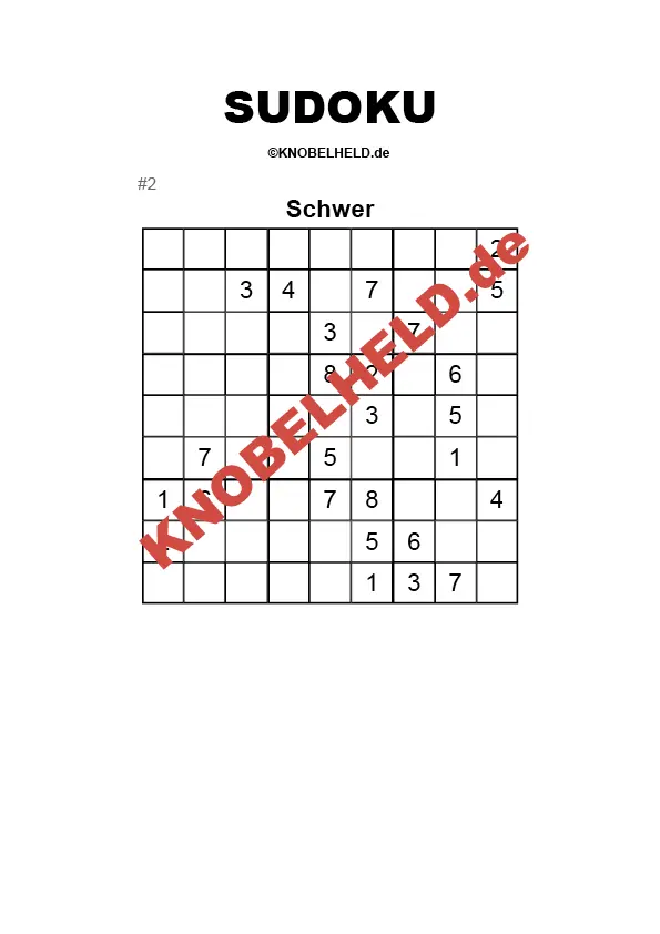 Sudoku Schwer #2